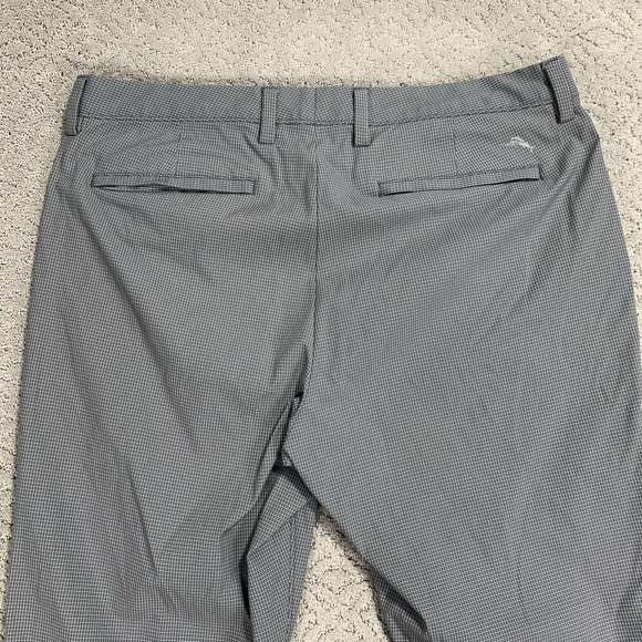 Tommy Bahama Men's Pants 35x30 Blue Micro Check Stretch Flat Front - Picture 9 of 10